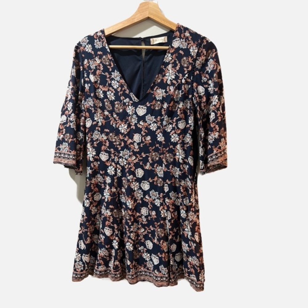 Altar'd State V Neck 3/4 Bell Sleeve Dress